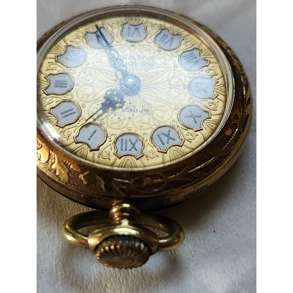 Vintage Arnex Manual Wind 10 Micron Gold Plated 30mm Pockety Watch RUNNING main image 7